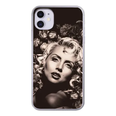 Produktbild von MuchoWow® Handyhülle Schutzhülle Hülle für iPhone 11 Frau - Blumen - Schmetterling Silikon Softcase Handy Hülle - Handytasche