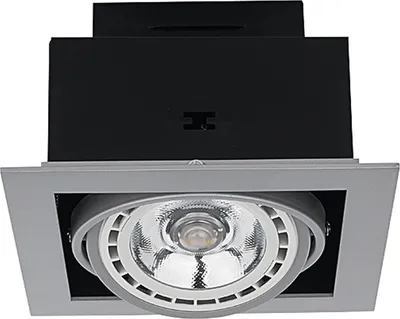 Produktbild von Einbaustrahler GU10 schwenkbar eckig B: 19 cm Metall Einbauleuchte Deckenlampe Wohnzimmer