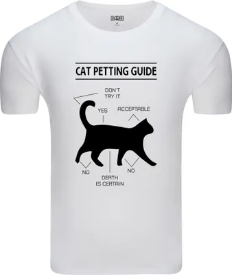 Obrázek produktu pro Diarbo Pánské tričko s vtipným potiskem Cat Petting White Velikost S