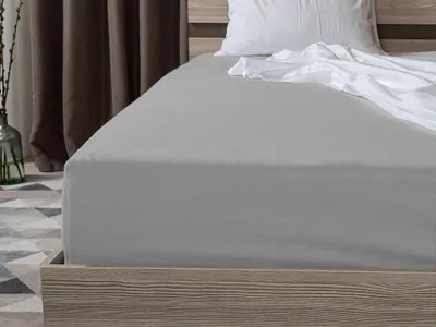 Zdjęcie produktu dla Prześcieradło jersey jasnoszare 180 x 200 cm