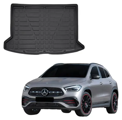 Produktbild von SCOUTT | Kofferraumwanne Laderaumwanne Kompatibel mit Mercedes GLA H247 ab 2020, mit Hoher Rand, Kofferraum-Schutzmatte, Geriffelt, Aufrollbar, Schwarz