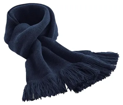 Image de Beechfield - Écharpe tricotée « Classic » pour hommes/femmes Unie FK1555 (Taille unique) (Bleu foncé)