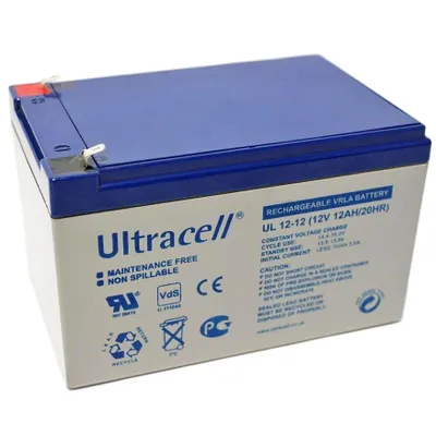 Obrázok produktu pre Olovená batéria Ultracell UL12-12 12 V s kapacitou 12 Ah, s kontaktmi 4,8 mm Faston