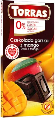 Obrázok produktu pre HORKÁ ČOKOLÁDA S MANGOM BEZ PRIDANÉHO CUKRU, BEZLEPKU 75 g - TORRAS