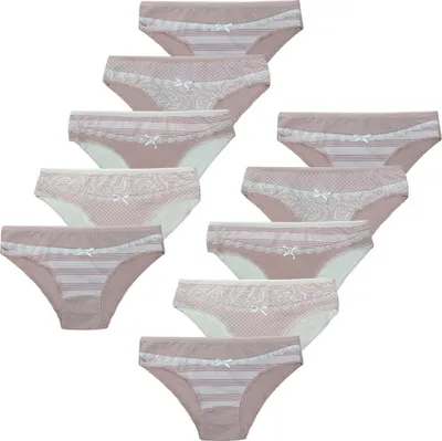 Produktbild von 10 Damen Slips mit Spitze aus Baumwolle - 38 Modell 1