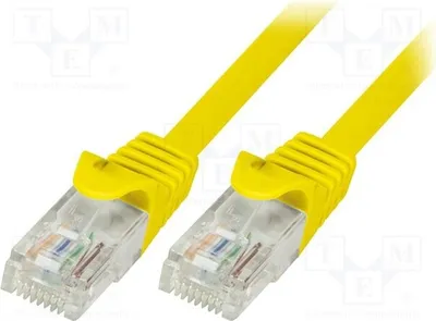Zdjęcie produktu dla 1 x kabel RJ45-Kabel, żółty, PVC, 2 x CP1057U, kategoria 5e, długość 2 metry