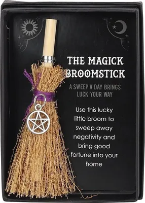 Produktbild von Something Different - Hexenbesen "Mini Magick", Pentagramm SD3665 (Einheitsgröße) (Silber/Braun)