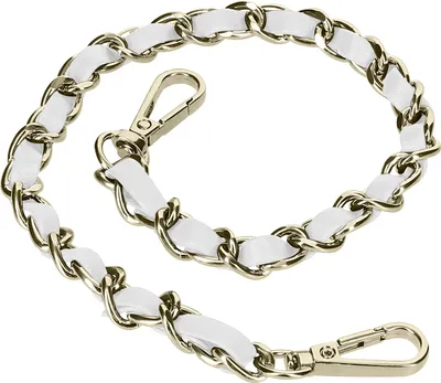 Image de Avizar, bijou fantaisie, chaîne tressée en simili cuir, longueur 40 cm, couleur blanche