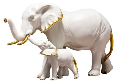 Produktbild von Elefanten-Skulptur aus handbemaltem Harz für die Heimdekoration