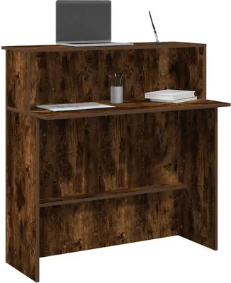 Produktbild von Hochwertig Empfangstheke Räuchereiche 100x50x103,5 cm Holzwerkstoff 859028