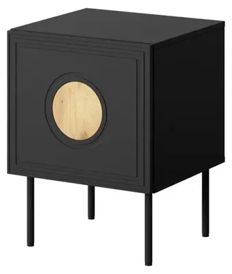 Produktbild von Nachttisch 2 Stk. PALAZZO 44.5x40x59 schwarz + Eiche Handwerk