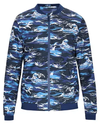Produktbild von Jacke mit Stehkragen und Taschen, aus 100 % Polyester, blau, Größe M
