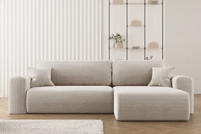 Produktbild von Kaiser Möbel Ecksofa mit Schlaffunktion  L-förmiges Sofa Capri Stoff Poso Beige Rechts