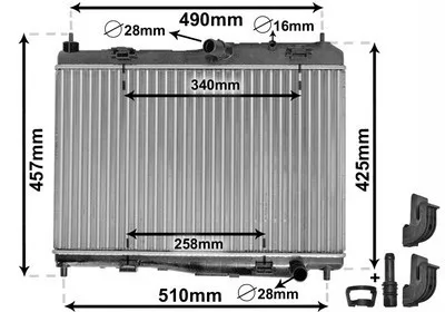 Produktbild von VAN WEZEL 18002440 Kühler Wasserkühler Motorkühler für FORD Fiesta Mk6 Schrägheck (JA8, JR8) Fiesta Mk6 Kastenwagen