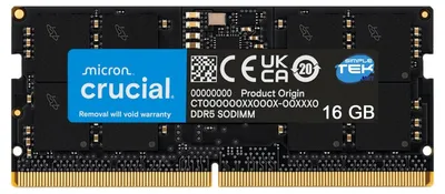 Immagine prodotto di Crucial Ddr5 16gb 4800mhz Memoria Banco Modulo Ram Sodimm Notebook Non-ecc Cl40