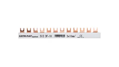 Obrázok produktu pre Prípojnica 3P 63A 10mm2 Vidlica (12mod) 3F S12 3F-10 45.122 /T1DE