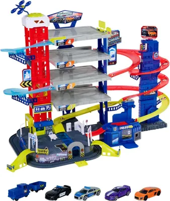 Produktbild von Majorette Super Chase Centre + 5 Autos