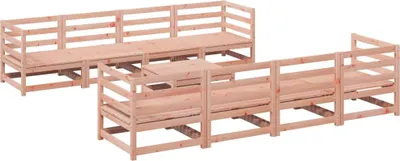 Imagen del producto de vidaXL Juego de jardín de 9 piezas con sofá, fabricado en madera maciza de douglas
