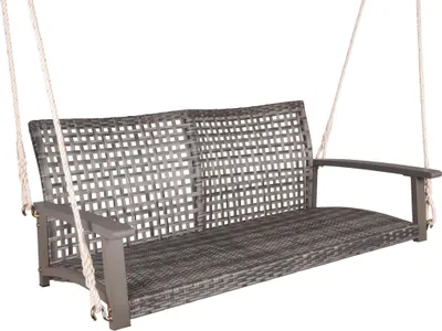 Produktbild von Garten-Hängebank KIEL grau - 131cm Breit, Akazie, Grau, mit Armlehne | Hängebank Garten Wetterfest Sitzbank Outdoor