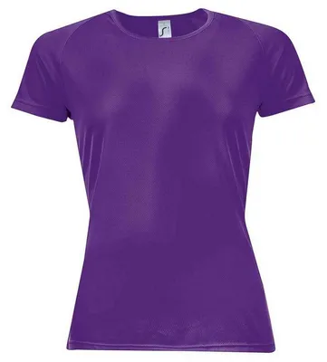 Produktbild von SOLS - "Sporty" T-Shirt für Damen Raglanärmel LT2069 (L) (Dunkel-Lila)