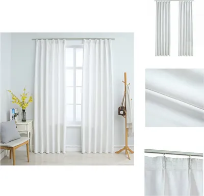 Obrázok produktu pre vidaXL Zatemňovacie závesy s háčikmi 2 ks. Sivá biela 140x225 cm - Záclony a závesy