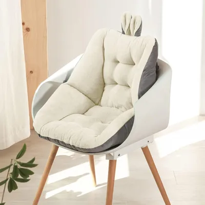 Productafbeelding van Verdikte zitkussen met konijnenoren, orthopedisch zitkussen voor bureaustoelen, thuis of in de auto, ondersteunend rugkussen, verhoogt het zitcomfort (wit, 45 x 45 cm)