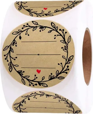 Produktbild von 25 mm Kranz-Design zum Beschreiben (500 Etiketten pro Rolle) für Einmachetiketten für Gläser