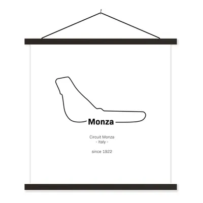 Produktbild von MuchoWow® Textilposter Monza - Formel 1 - Rennstrecke 120x120 cm mit schwarzem Rahmen - Aufhängungsset
