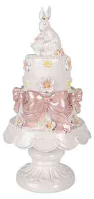 Obrázok produktu pre Clayre & Eef Dekoratívna figúrka na tortu Ø 15x29 cm biela plastová