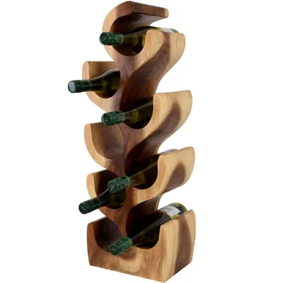 Image de Casier à vin Teramo Design en bois massif 8 bouteilles + 40,- €
