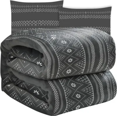Produktbild von Ruhhy 22598 Decke 160 x 200 cm + 2 x Kissenbezug, grau