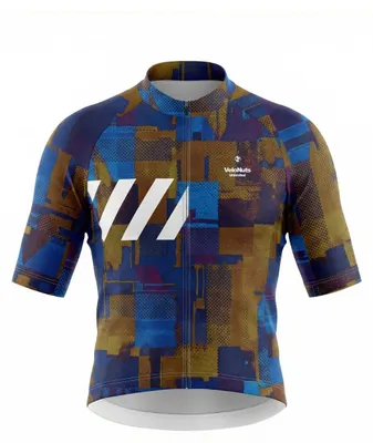 Produktbild von VeloNuts Damen Radtrikot, Terrain Blocks, Cobalt Rust Blocks, L