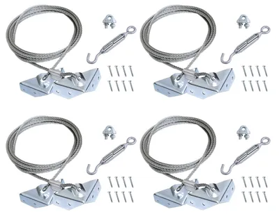 Produktbild von Gartentür Unterstützung Set - Edelstahl - 8,2 Fuß Stahlkabel - Verstellbare Schlosszange - Türwinkel - Langlebig - Zaun