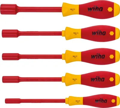 Image de Jeu de tournevis à douille VDE, 5 pièces, 5,5-13 mm, Wiha | 4010995294663