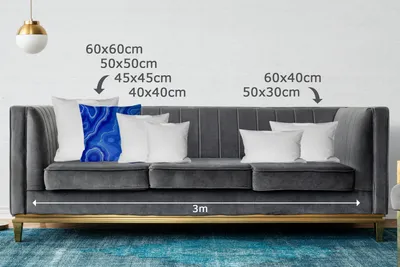 Produktbild von MuchoWow® Zierkissen Sofakissen Wohnzimmer Dekokissen 50x50 cm Blau - Achat - Steine - Komfort - Sofakissen