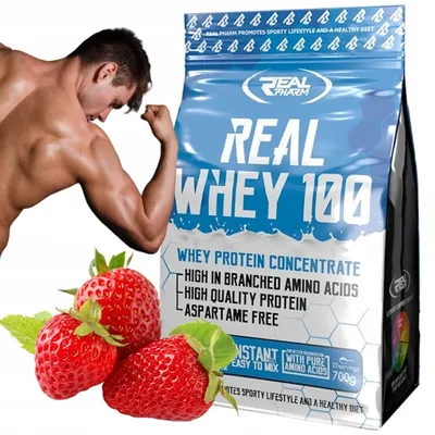 Immagine prodotto di PROTEINE WPC Integratore proteico Real Pharm Whey 100 700 g GELATO ALLA FRAGOLA