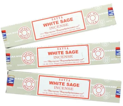 Räucherstäbchen Weißer Salbei, 3er-Pack, 45 Stück, Sandelholz
