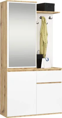 Image de Akord Ensemble D'entrée Entro Chêne Artisan/Blanc 95X35X183