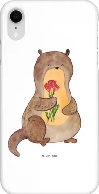 Produktbild von Mr. & Mrs. Panda Iphone XR Handyhülle Otter Blumenstrauß - Weiß - Geschenk, Handy Case, Niedlich, Seeotter See, Premium Kunststoff, Süß