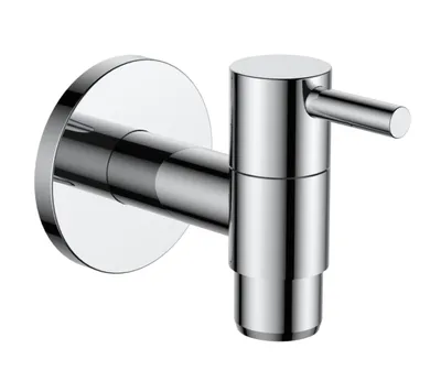 Produktbild von DEUSENFELD WVL - Design Wandventil "LOUNGE" Wasserhahn, Wandhahn, Kaltwasser Armatur, für Badezimmer, Keller, Waschraum, Küche, DN15 1/2", verchromt