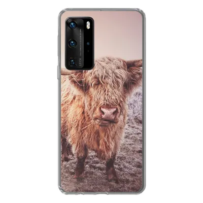 Produktbild von MuchoWow® Handyhülle Schutzhülle Hülle für Huawei P40 Pro Schottische Hochlandbewohner - Licht - Himmel - Natur Silikon Softcase Handy Hülle - Schutz