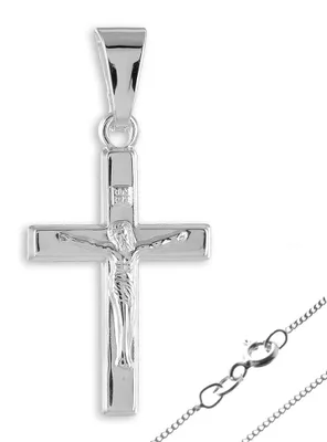 Produktbild von Kreuz Kette Silber 925: Kruzifix Anhänger Kommunion