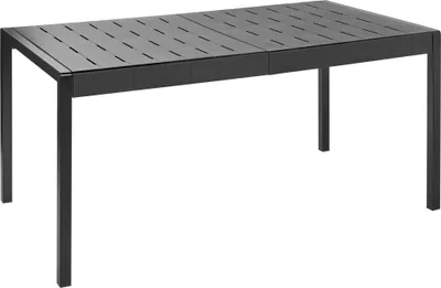 Produktbild von BELIANI Gartentisch schwarz Kunststoffgestell 154 x 84 cm 4-6 Sitzer wetterfest für Garten Terrasse Außenbereich Outdoor