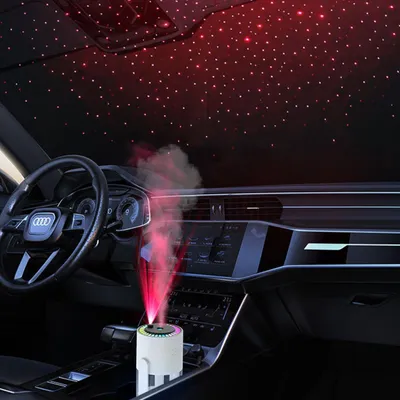Productafbeelding van Mini luchtbevochtiger voor auto en huis, USB, draagbaar, sterrenprojector, 280 ml