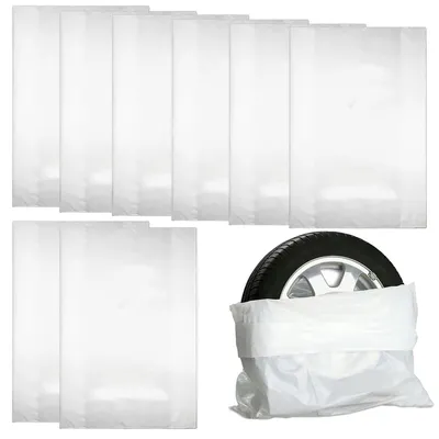 Image de 8 pochettes de protection pour pneus, dimensions 40x30 cm, imperméables, anti-poussière, en plastique