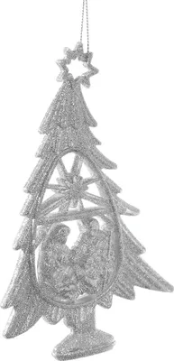 Produktbild von Weihnachtsanhänger, verziert mit feinem Glitter 16x10 cm D/PL/23B Eurofirany