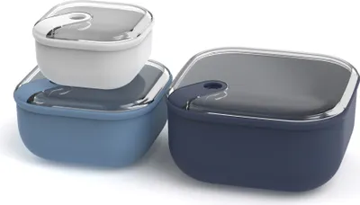Produktbild von 3er Set Frischhaltedosen ELA , Farbe:Blau & Weiß