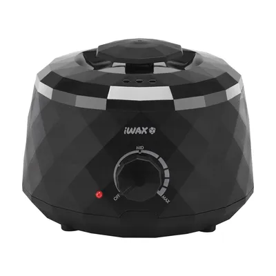 A black iWAX DIAMOND wax heater is shown against a white background.