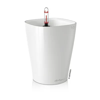 Produktbild von LECHUZA-Pflanzgefäß Mini-DELTINI Premium Weiß | Tischgefäß mit Bewässerungssystem | Hochglanz-Oberfläche | 10 x 10 x 13 cm | 14950
