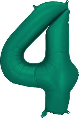 Produktbild von Folienballon Zahl „4“, 86cm, flaschengrün